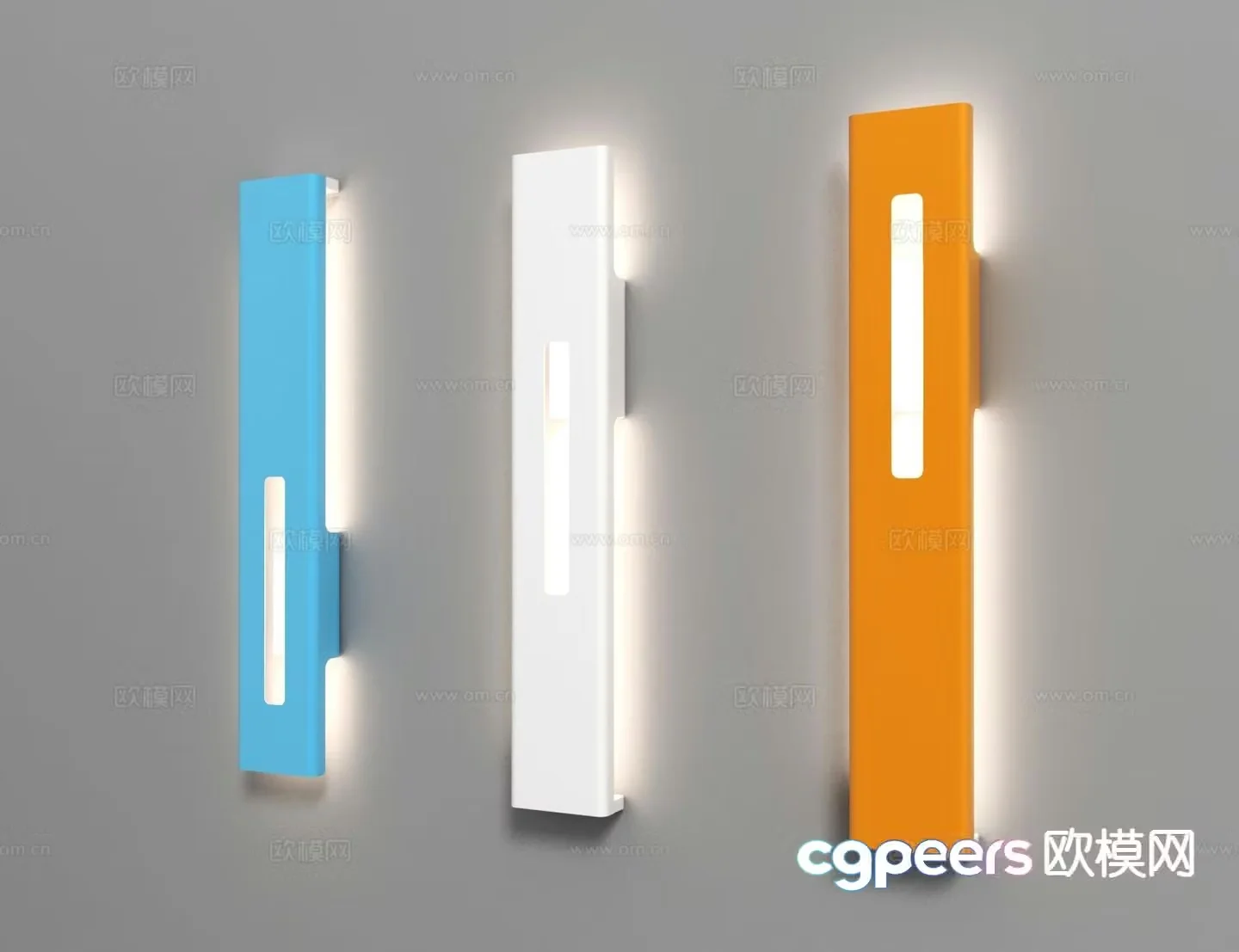 Modern geometric wall light 3d model