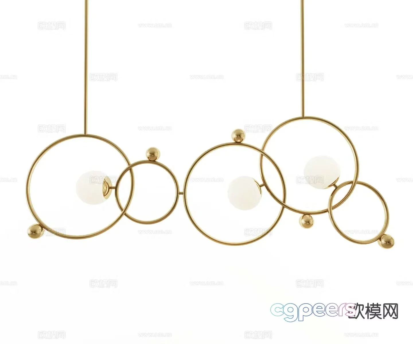 Light luxury chandelier 3d model
