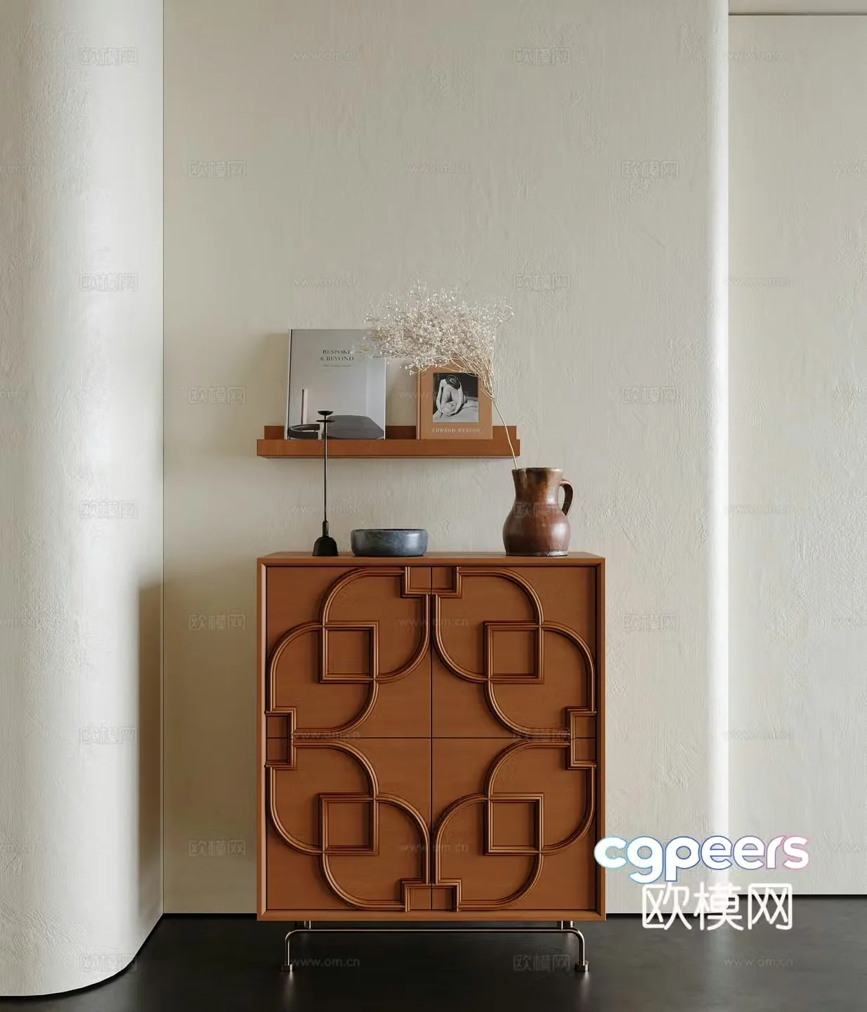3D model of medieval style decorative cabinet