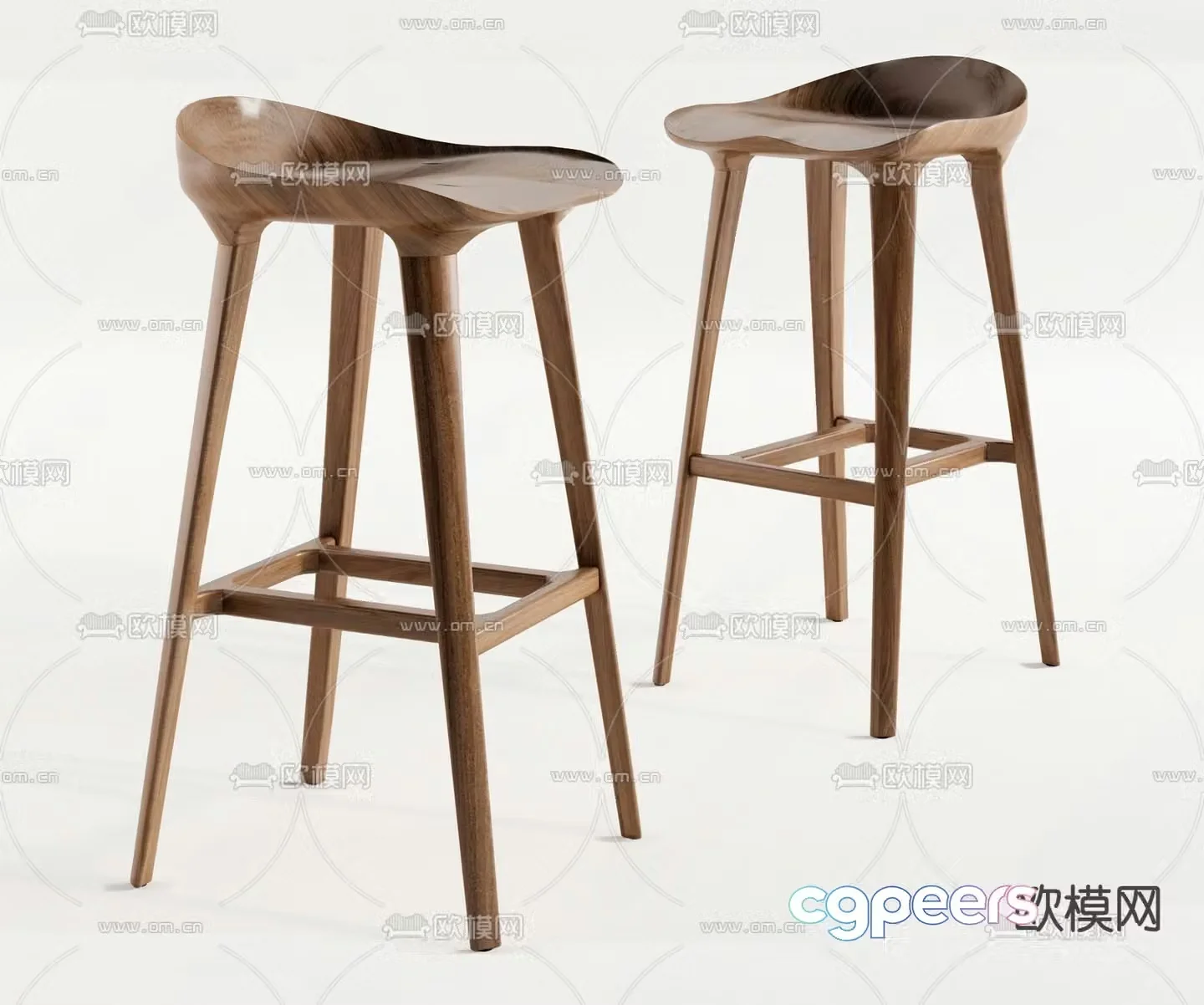 Modern bar stool 3d model