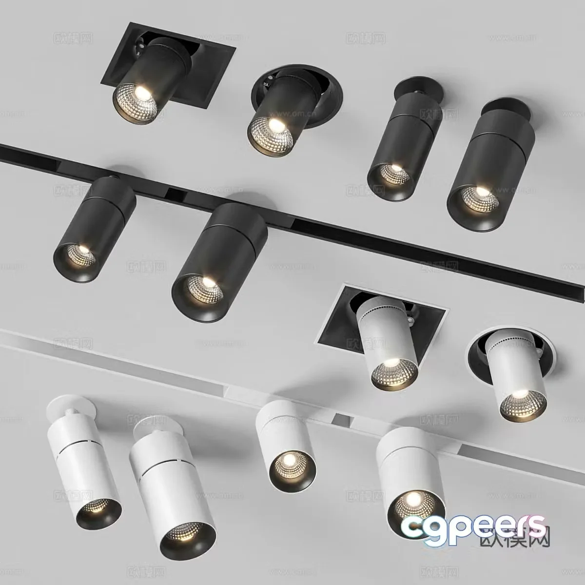 Modern Italian minimalist Reggiani track light 3d model