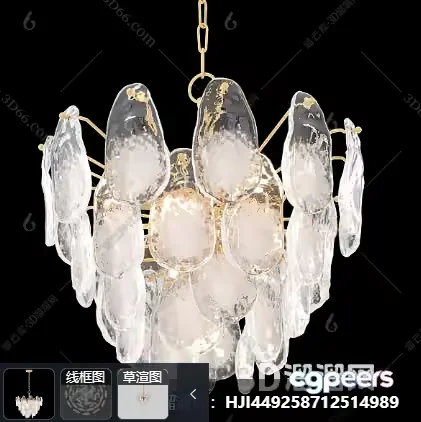 Gold Light Fixture 3D Model – 8455 – CORONA Render