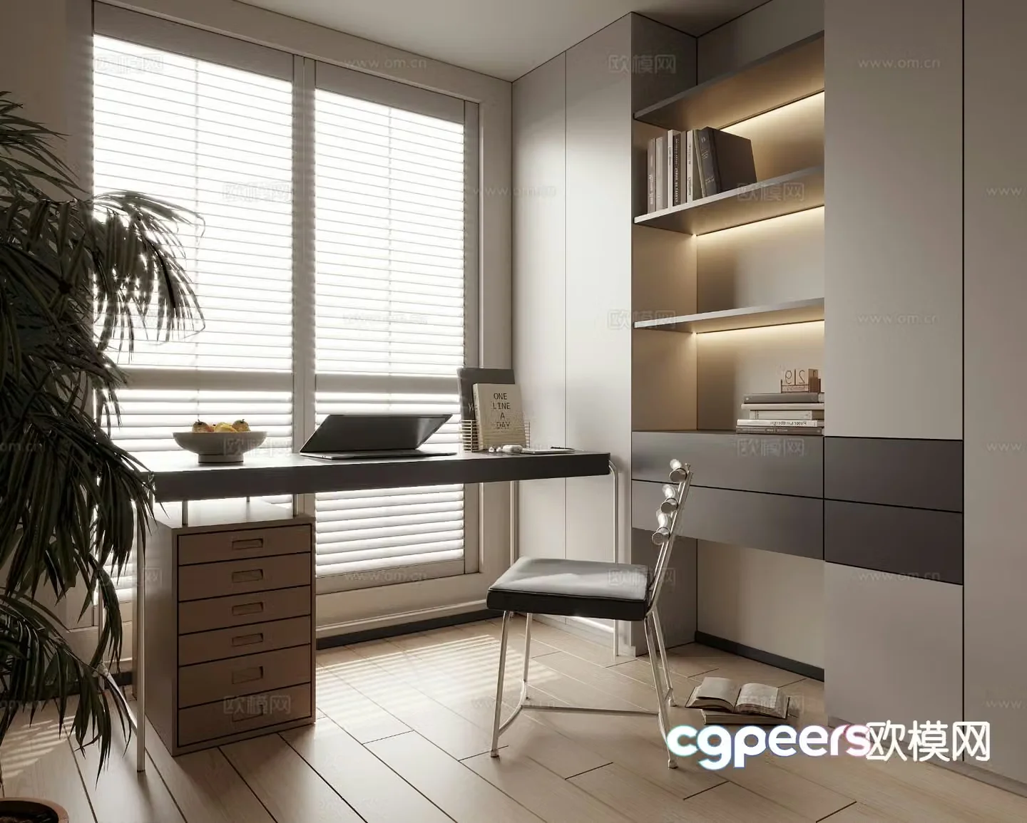 modern desk desk 3d model