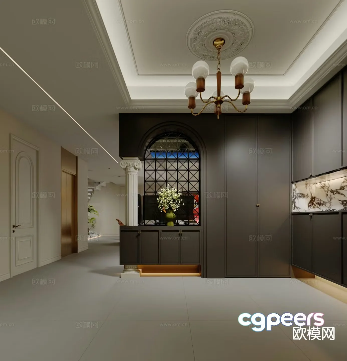 French entrance aisle 3D model