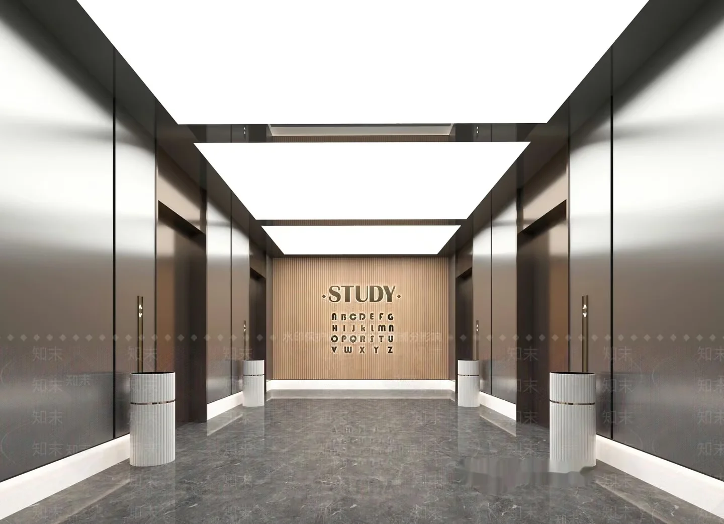 Modern Office Hallway 3D Model – 4326 – VRAY Render