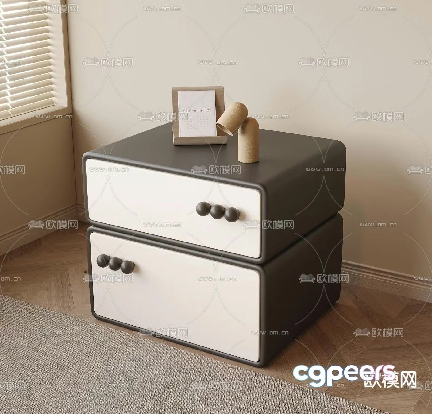 Modern bedside table 3d model