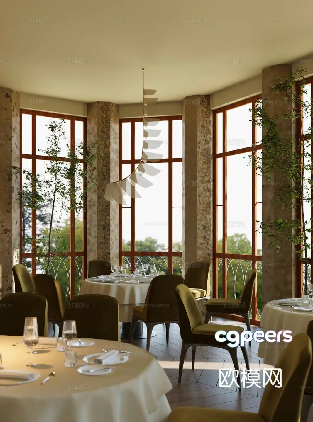 Modern western restaurant 3d model