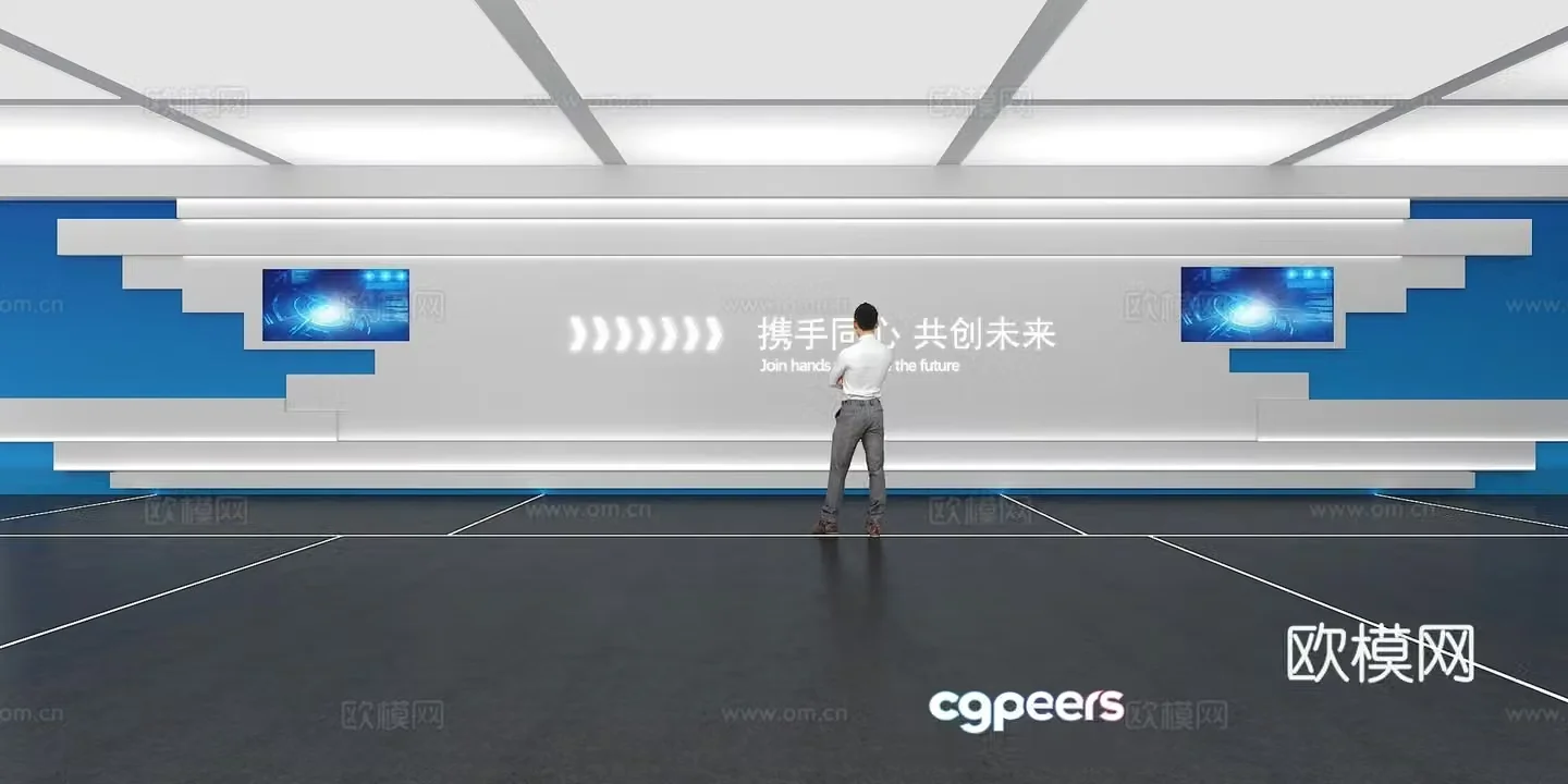 Cultural wall Corporate culture wall Display wall Classroom Exhibition hall Campus culture Corridor 3D model