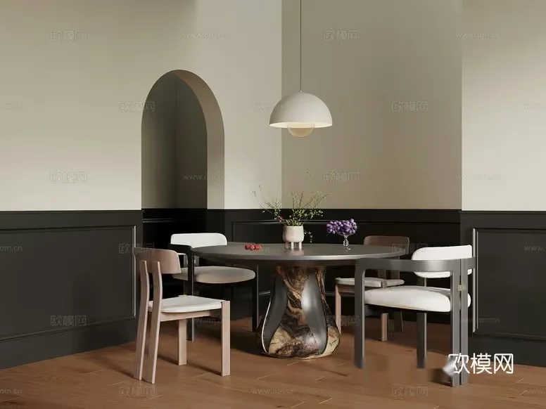 Modern Dining Room 3D Model – 4029 – VRAY Render