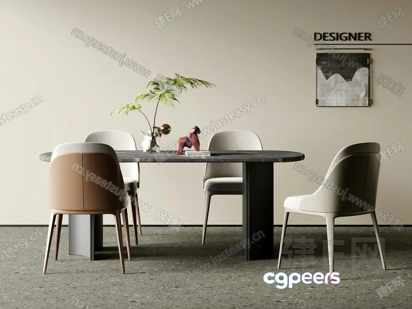 Modern Dining Room 3D Model – 2711 – VRAY Render