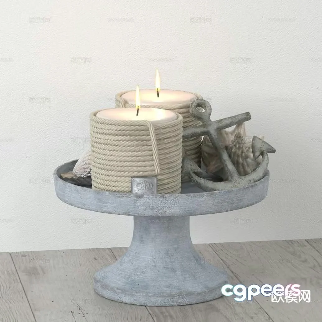 mediterranean candlestick candlestick lamp 3d model
