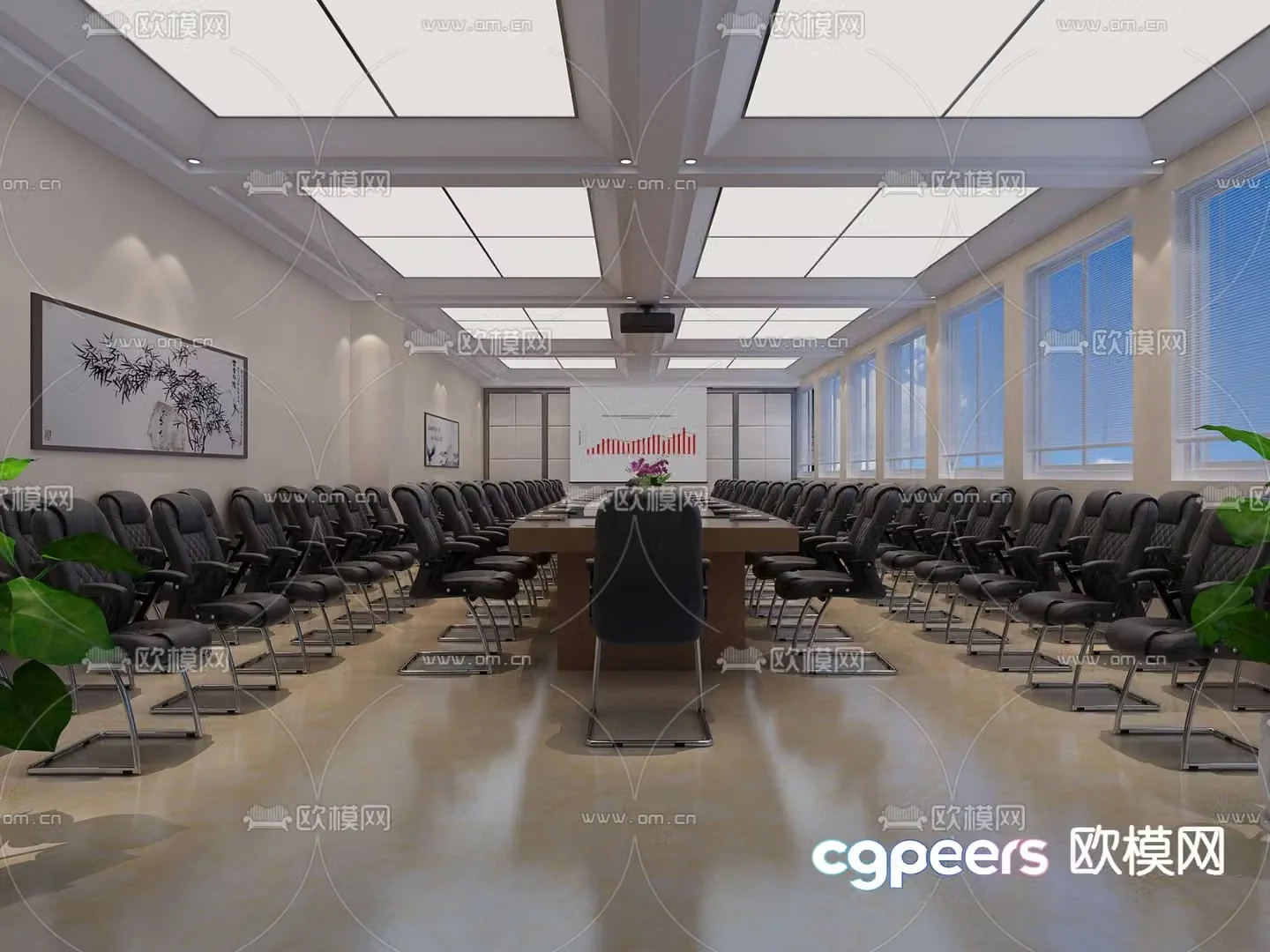 Large conference room 3d model