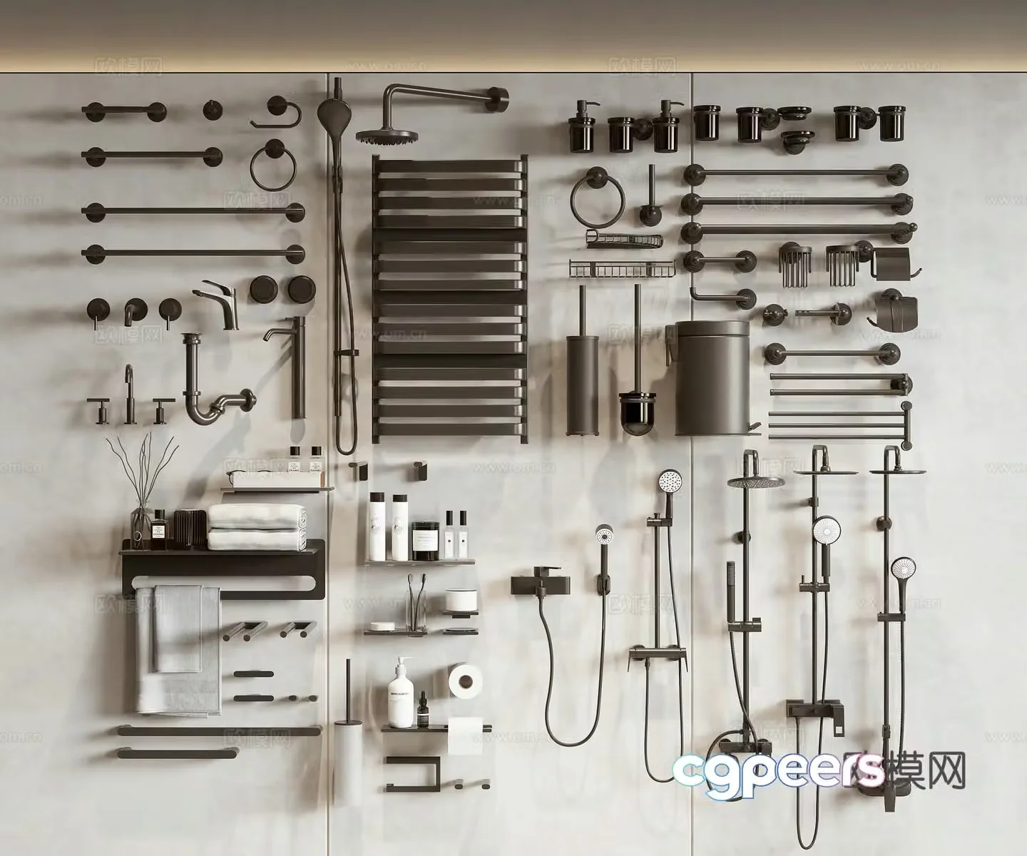 Modern bathroom components 3D model