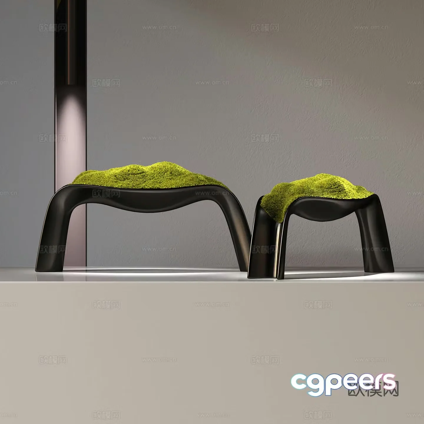 Modern moss landscape ornaments 3d model
