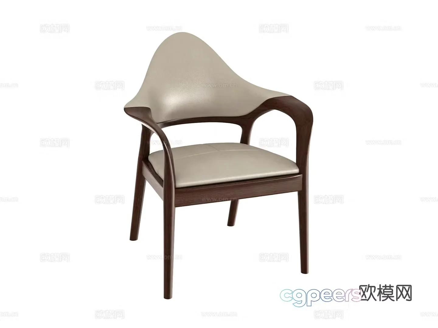New Chinese style armchair dining chair leisure chair 3d model