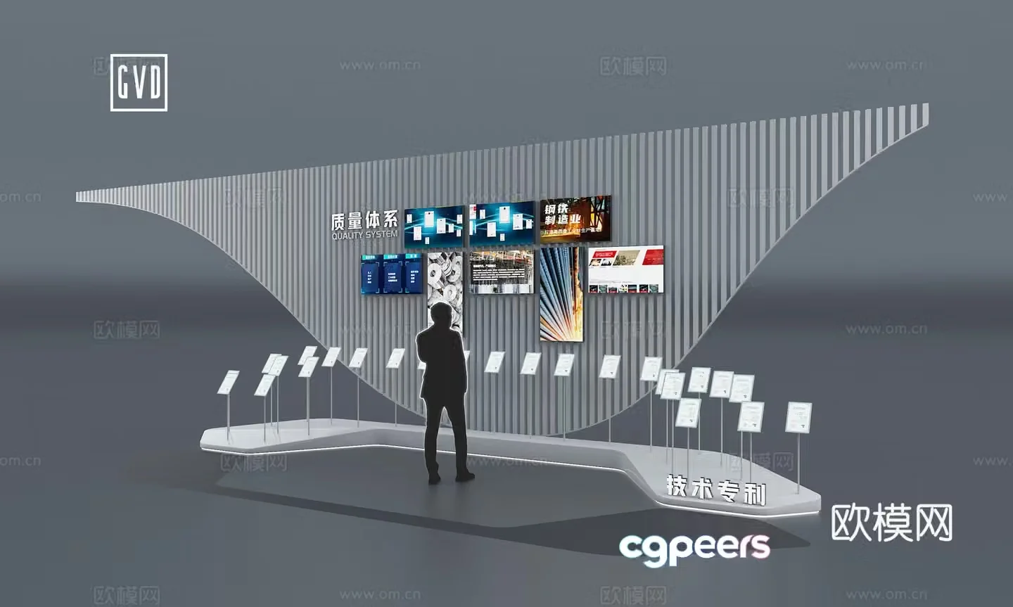 Patented screen display matrix Exhibition hall exhibition design Special-shaped LED screen model combination 3D model