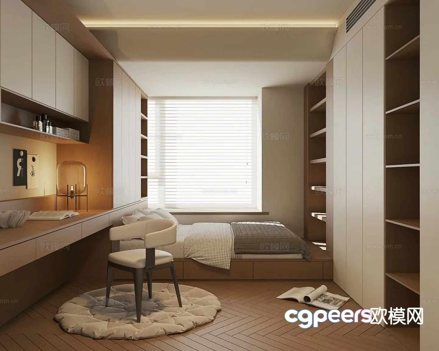 3d model of tatami bedroom and second bedroom