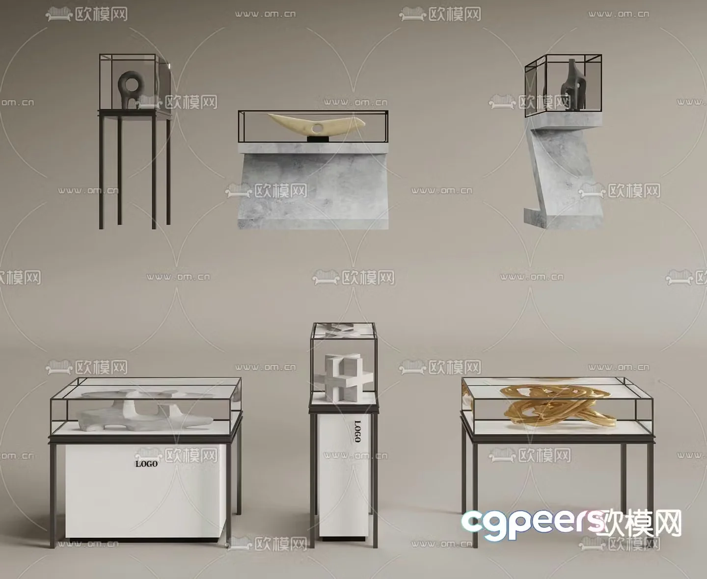 Glass display cabinet display table 3D model