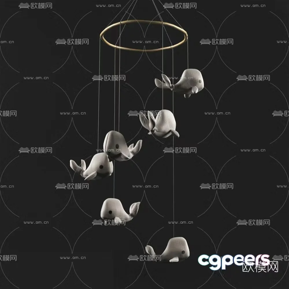 Modern whale children’s toy pendant 3d model
