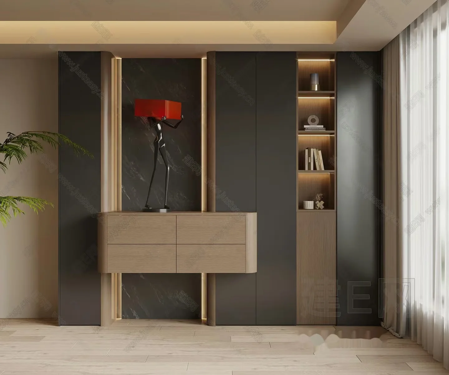 Modern Living Room 3D Model – 11826 – VRAY Render
