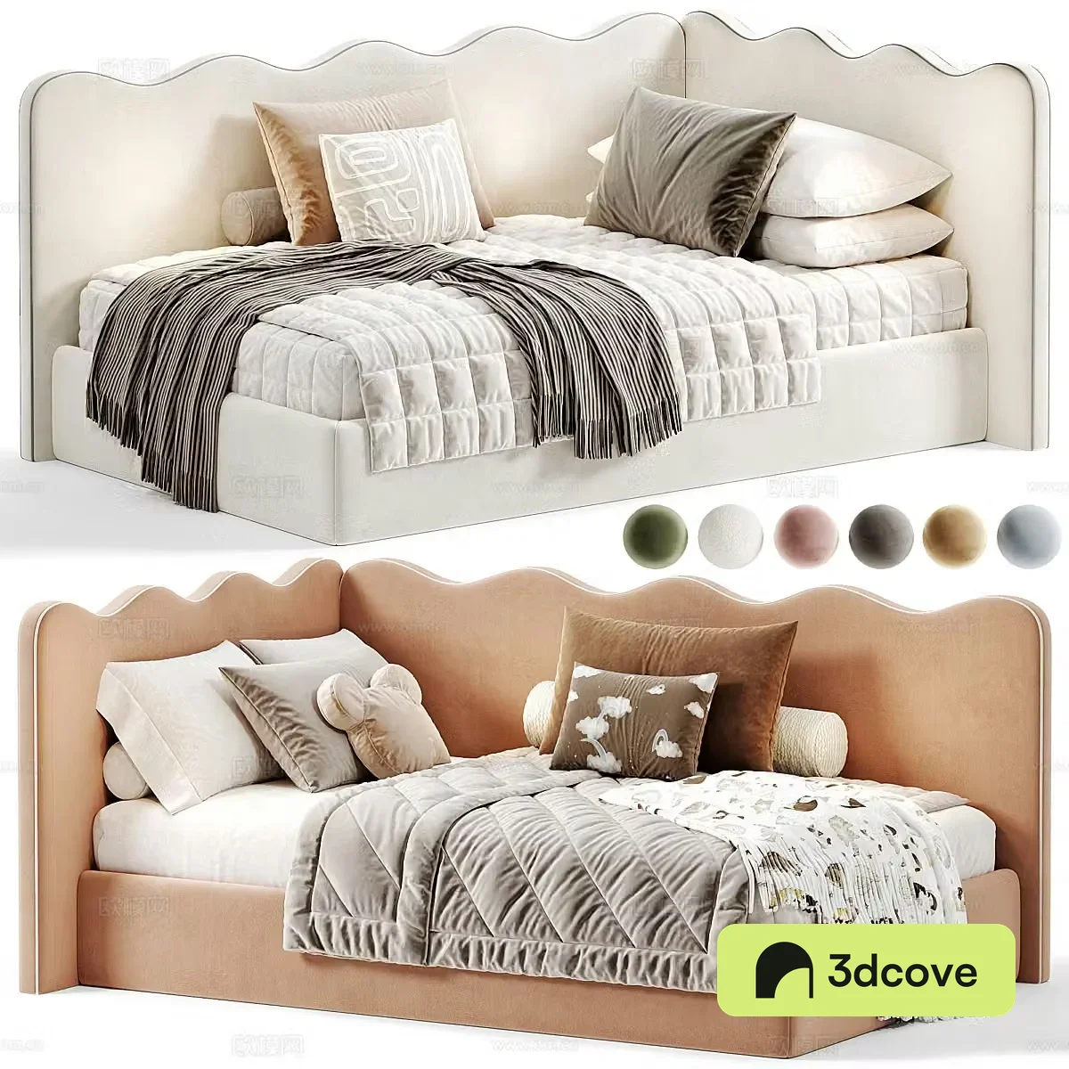 Modern creamy children’s bed sofa bed