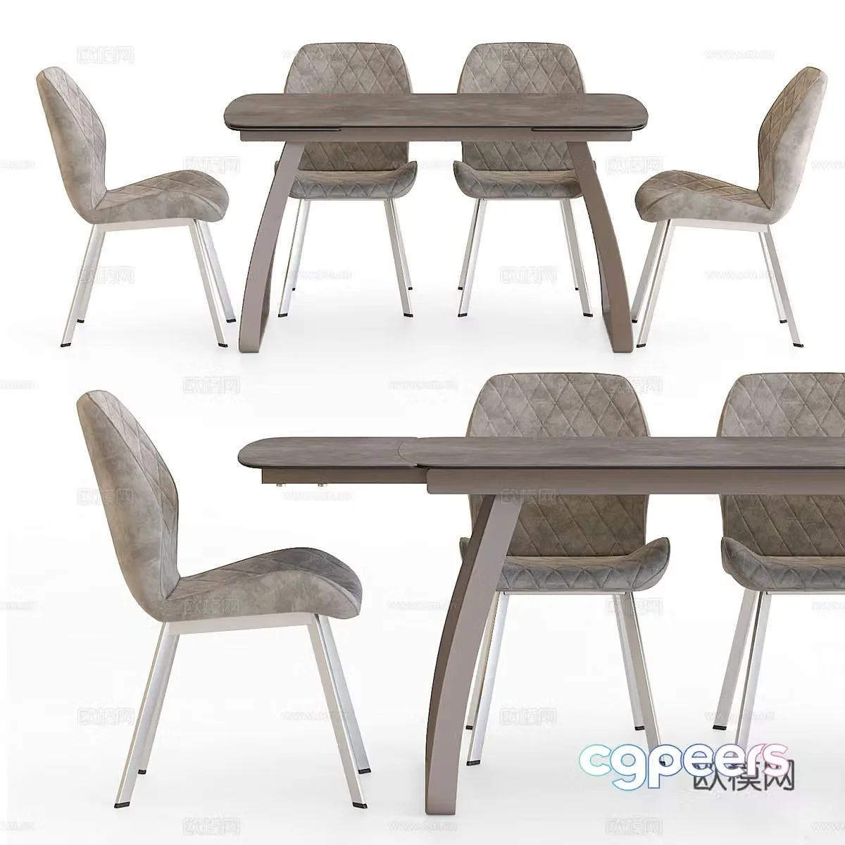 Dining table and dining chair combination 3D model