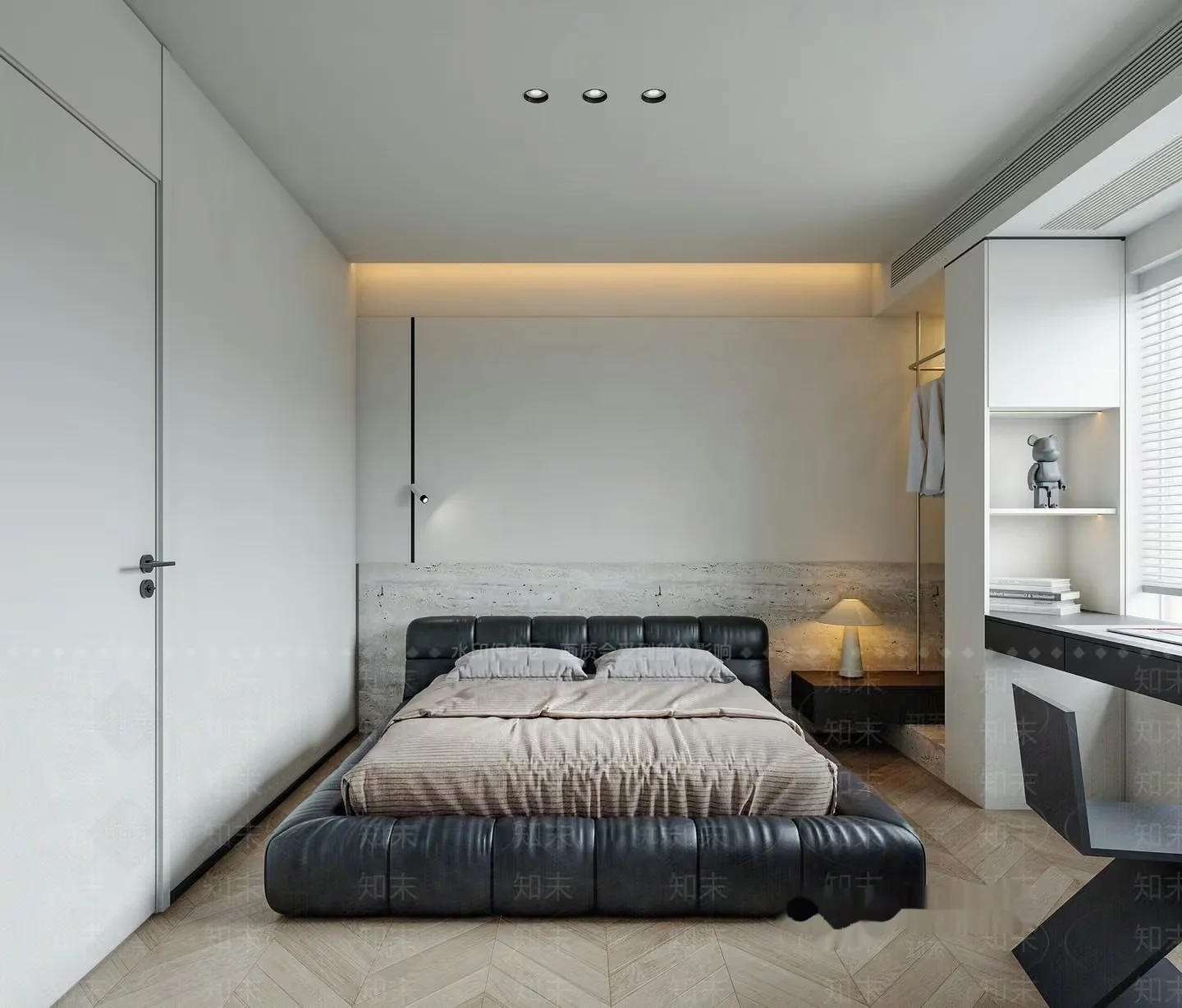 Modern Minimalist Bedroom 3D Model – 7325 – VRAY Render