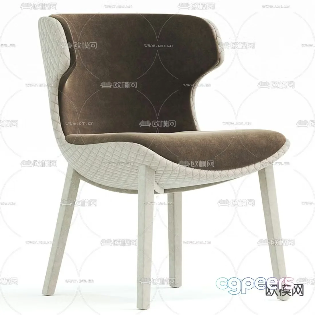 Cassina white fabric lounge chair 3d model