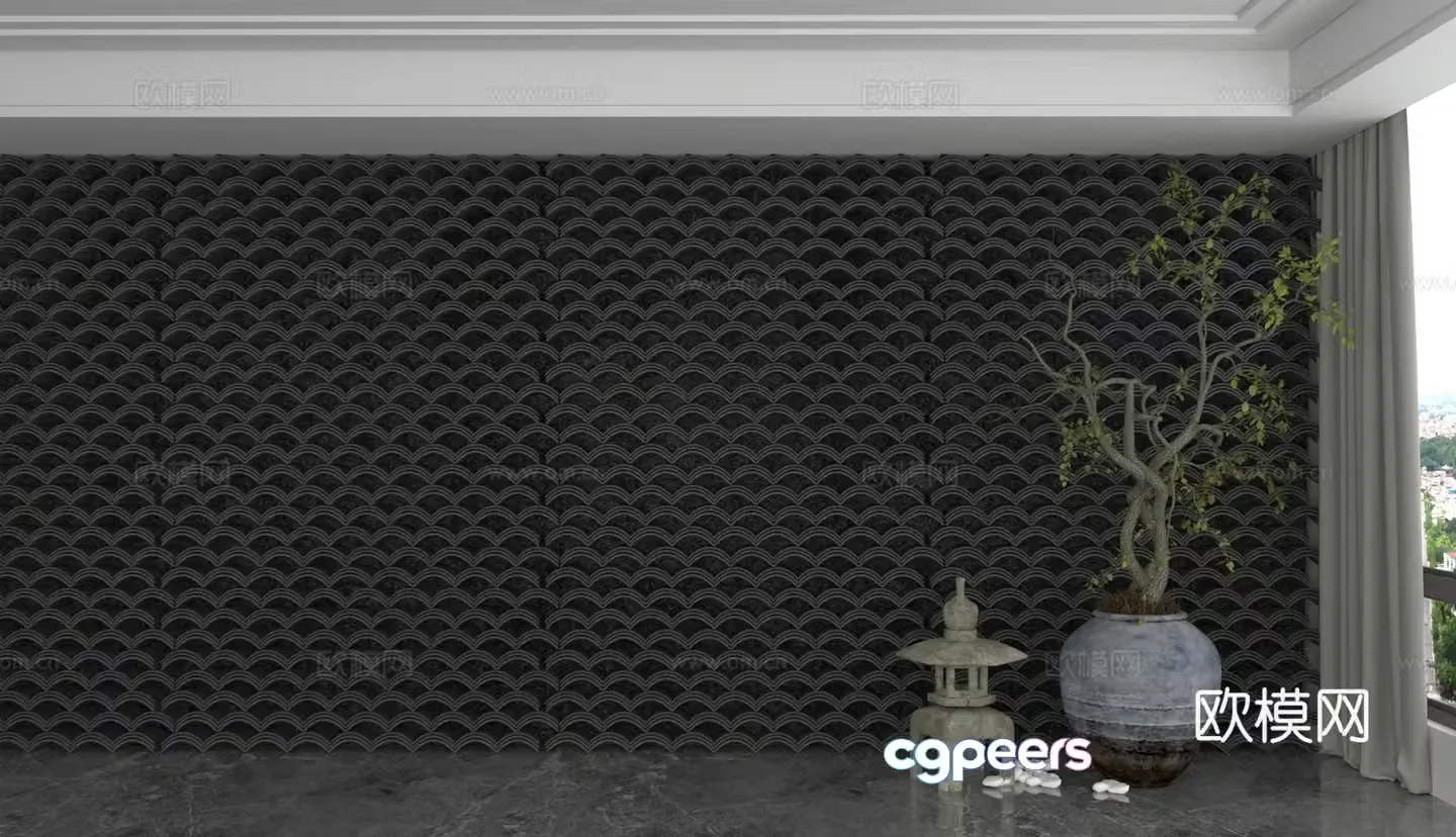 Modern background wall 3d model