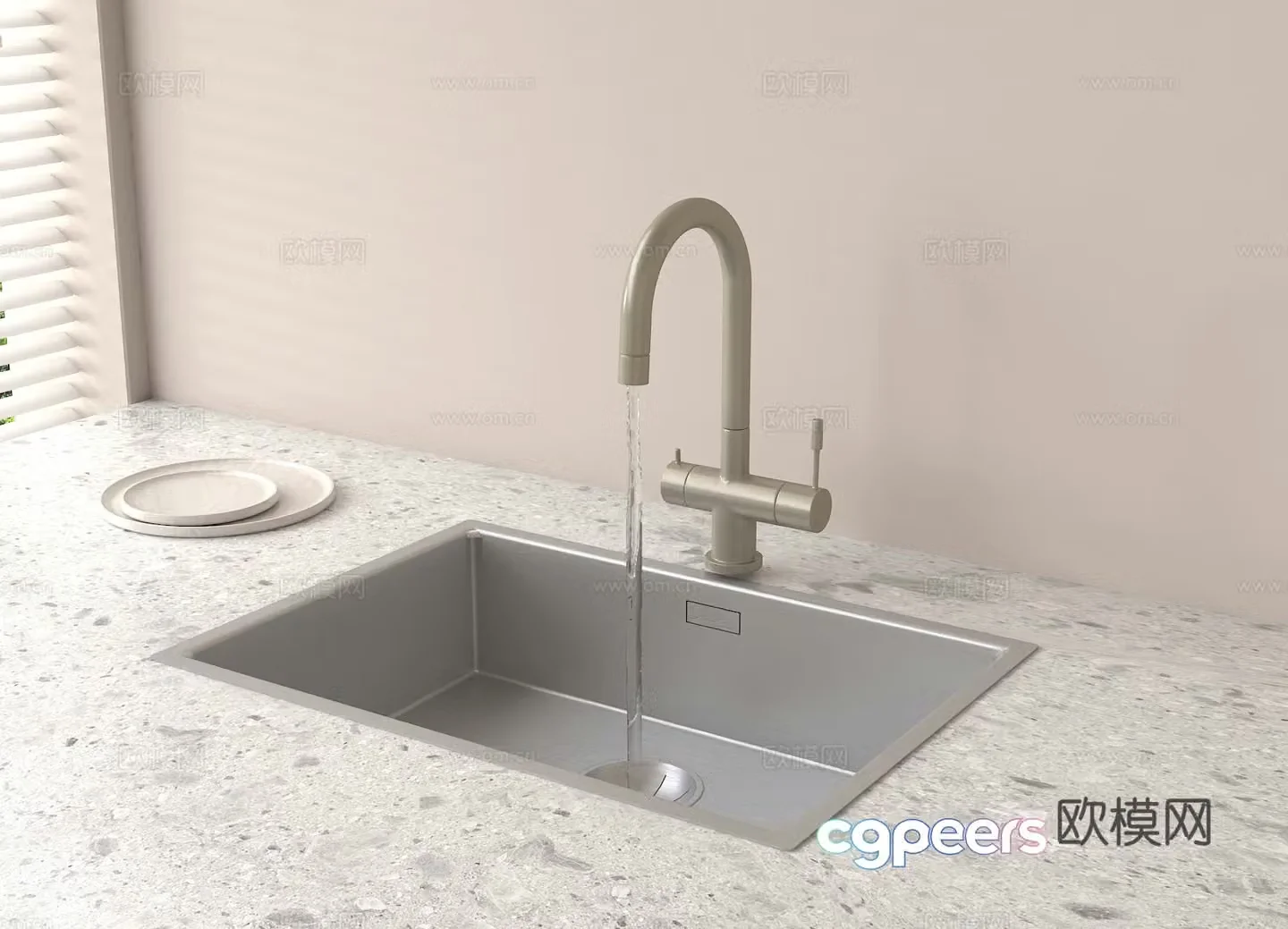 Sink vegetable wash basin dishwasher 3D model