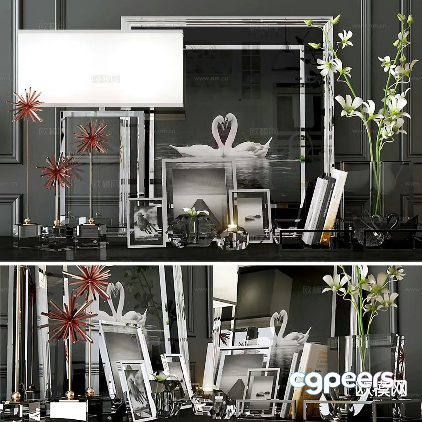 Modern decorations desktop ornaments hanging paintings handicrafts 3D models