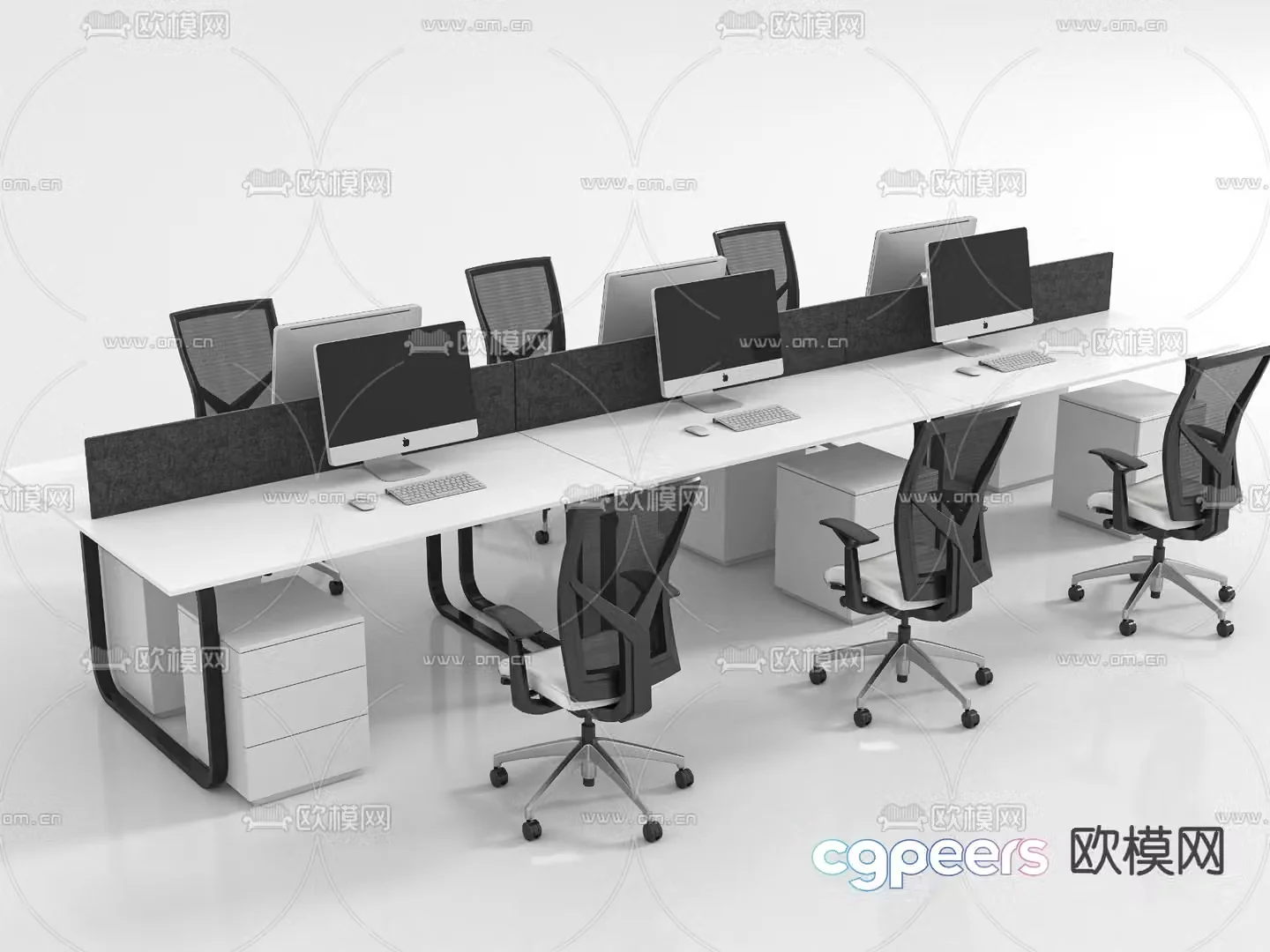desk post workstation 3d model