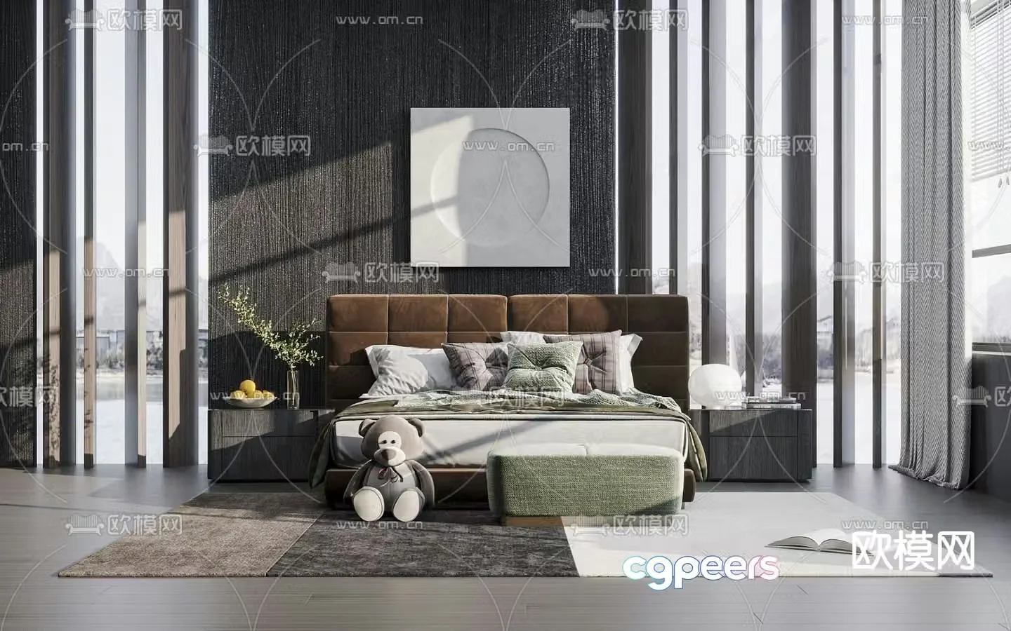 Double bed 3d model