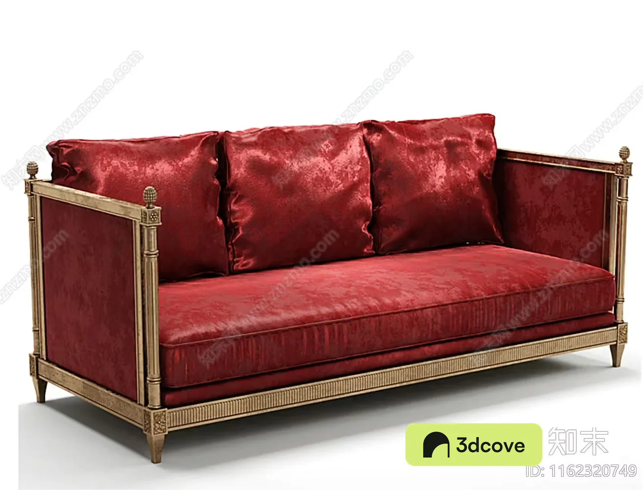 Red Velvet Sofa