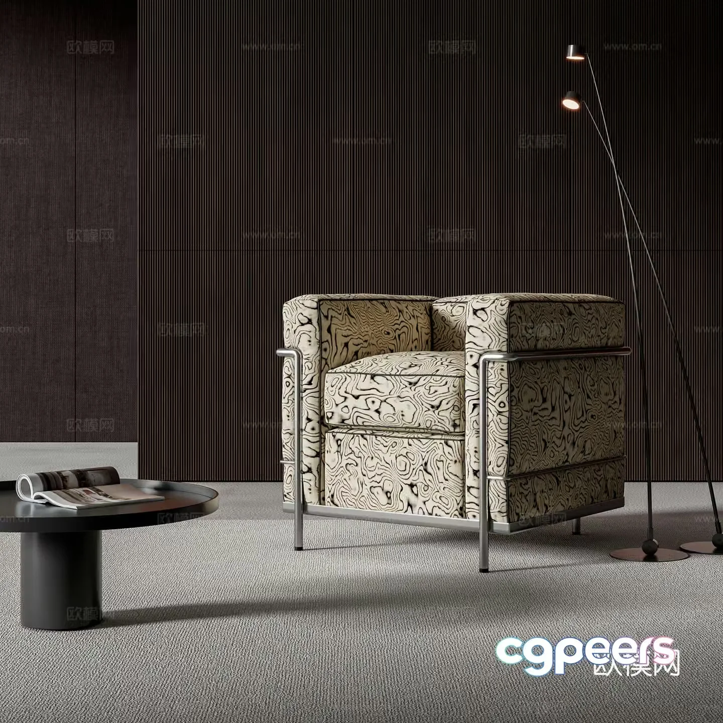 Modern single sofa 3d model