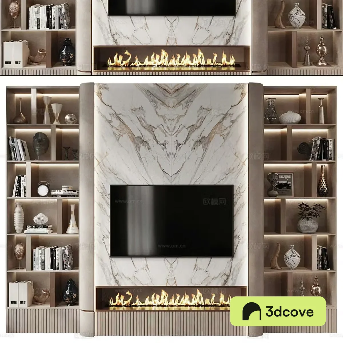Modern light luxury TV background wall
