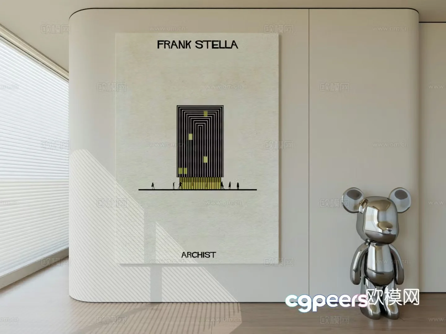 Modern minimalist hanging painting abstract art hanging painting 3d model