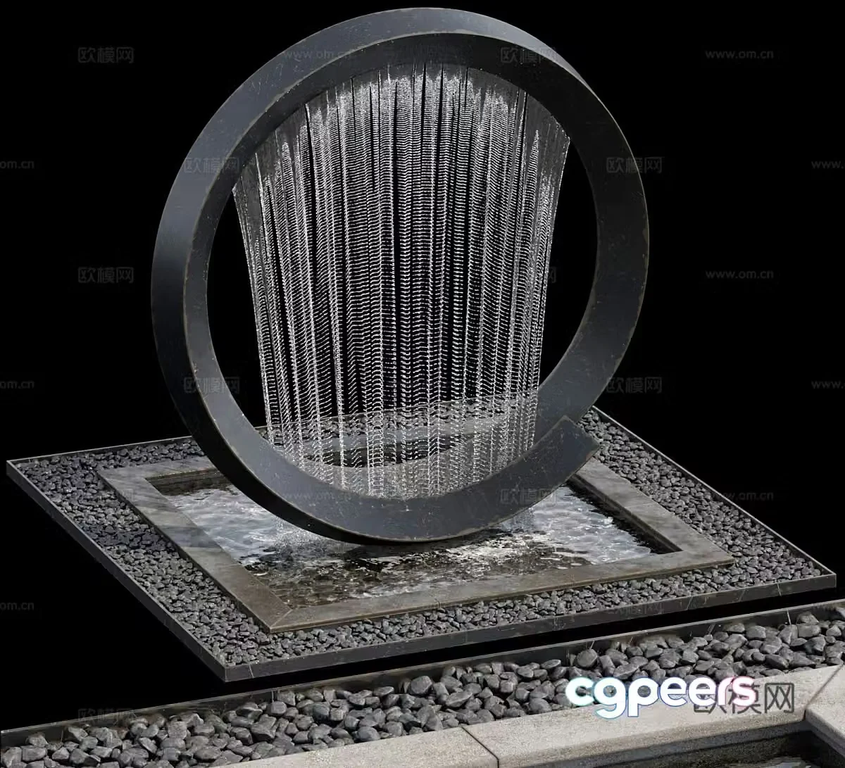 Modern Fountain Sculpture Waterfall Sculpture 3d Model