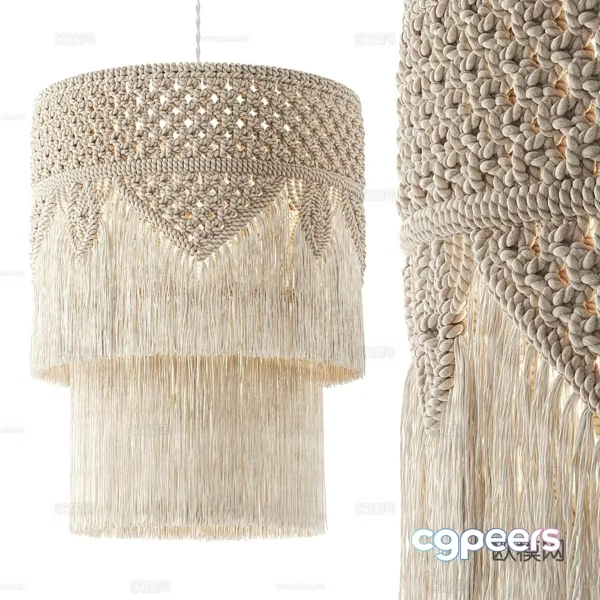 New Chinese style Wasabi Tarted Chandelier 3D Model