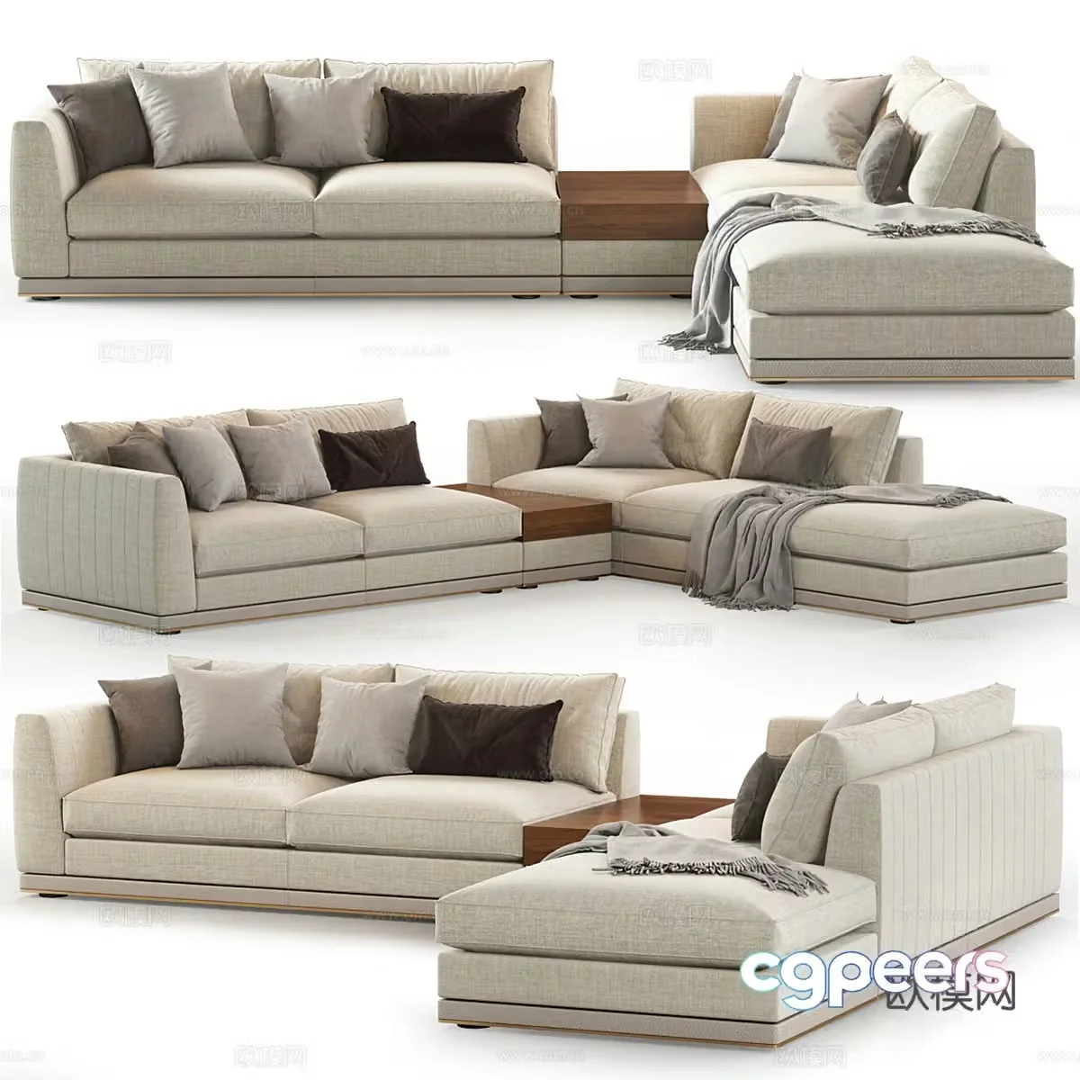 Modern Aster multiplayer fabric sofa 3d model