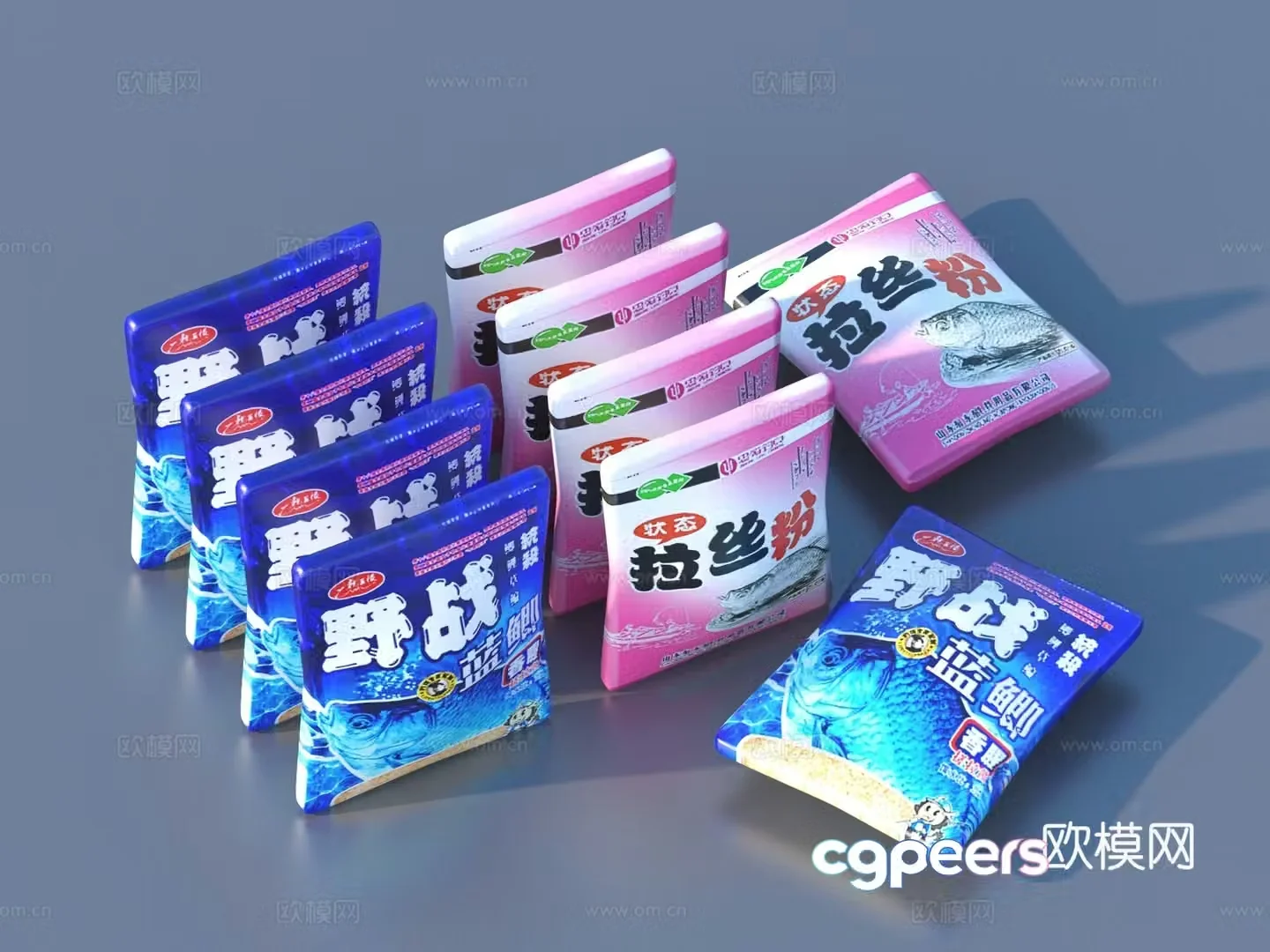 Packaging bags supermarket products daily necessities 3D model