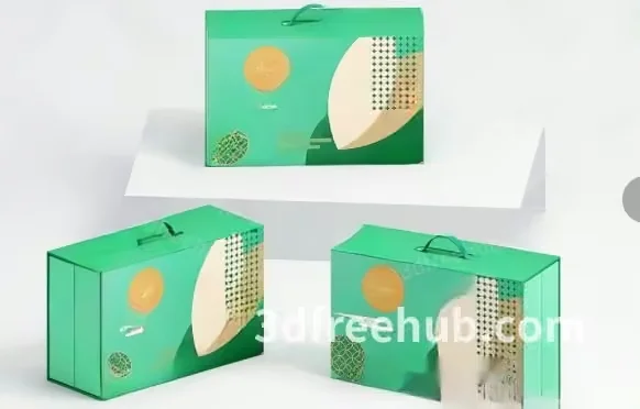 Green Cardboard Boxes 3D Model – 19670 – VRAY Render