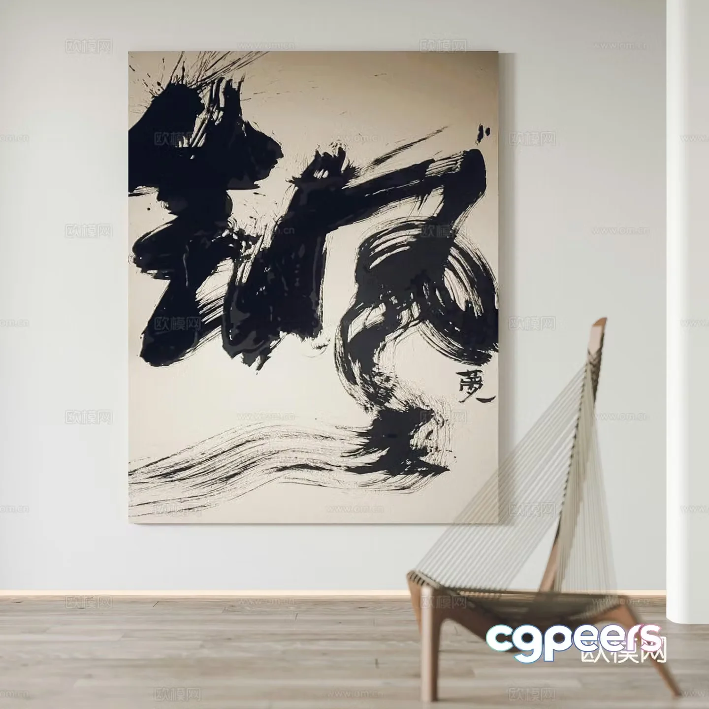 Modern decorative painting hanging painting 3d model