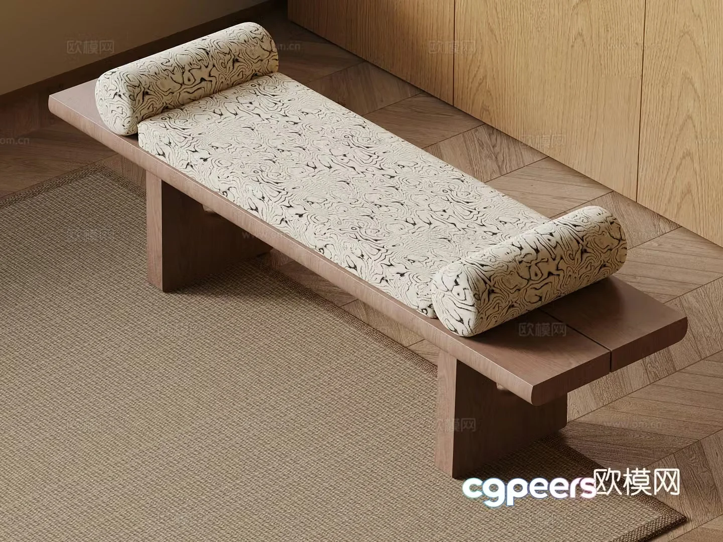 Middle-aged shoe changing stool 3D model