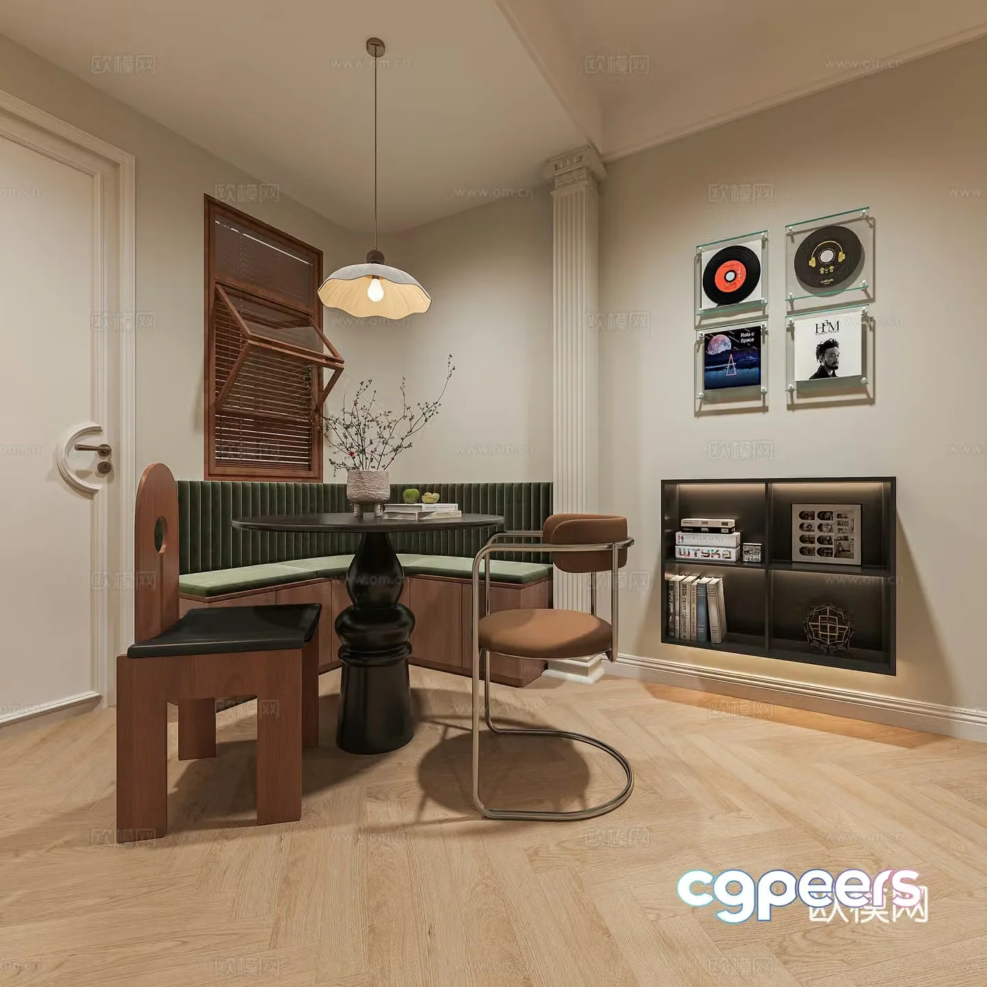 3D model of medieval style living room restaurant
