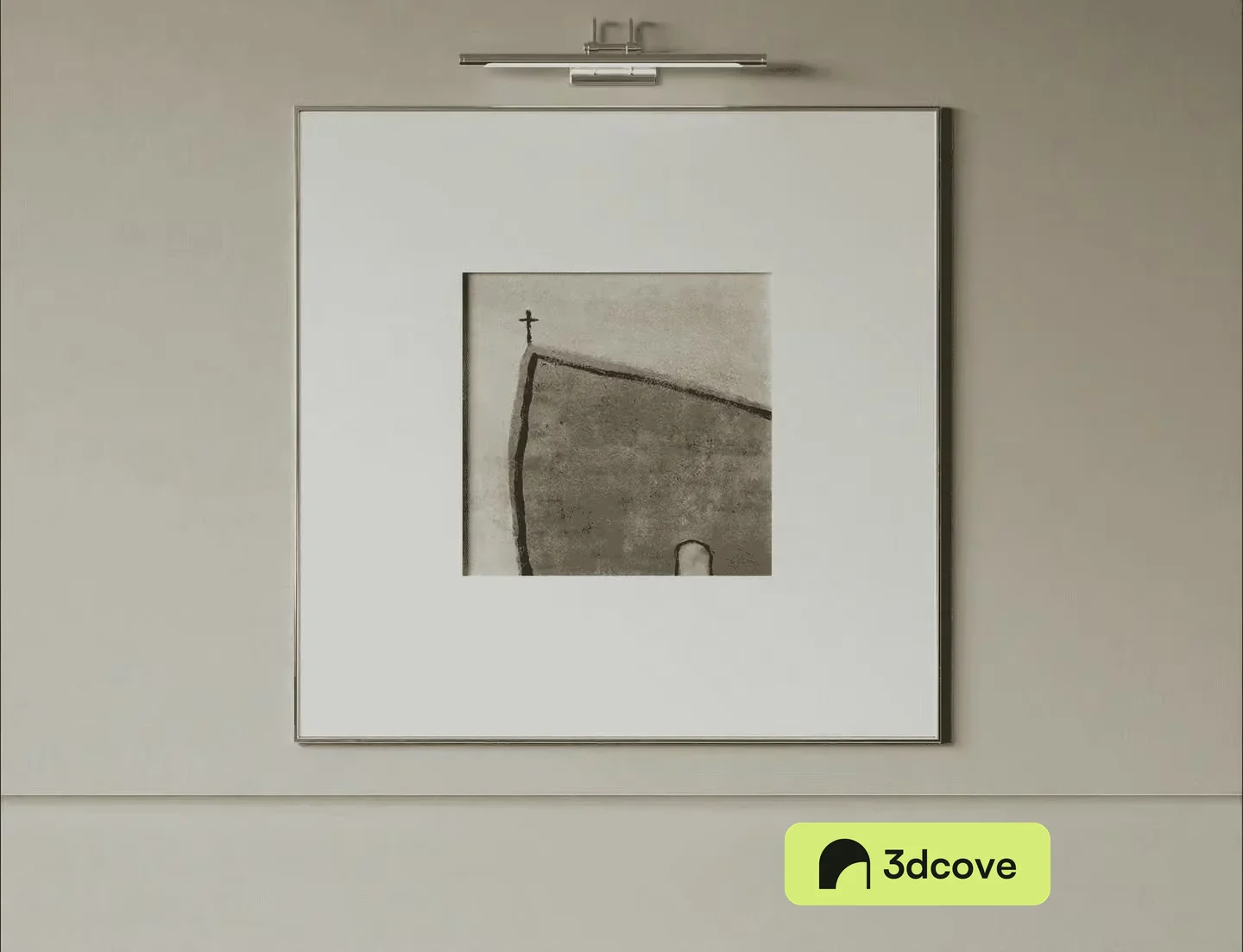 A Simple Monochromatic Church Illustration