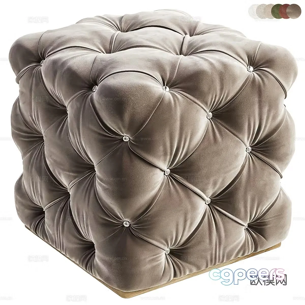 Modern light luxury fabric stool 3D model