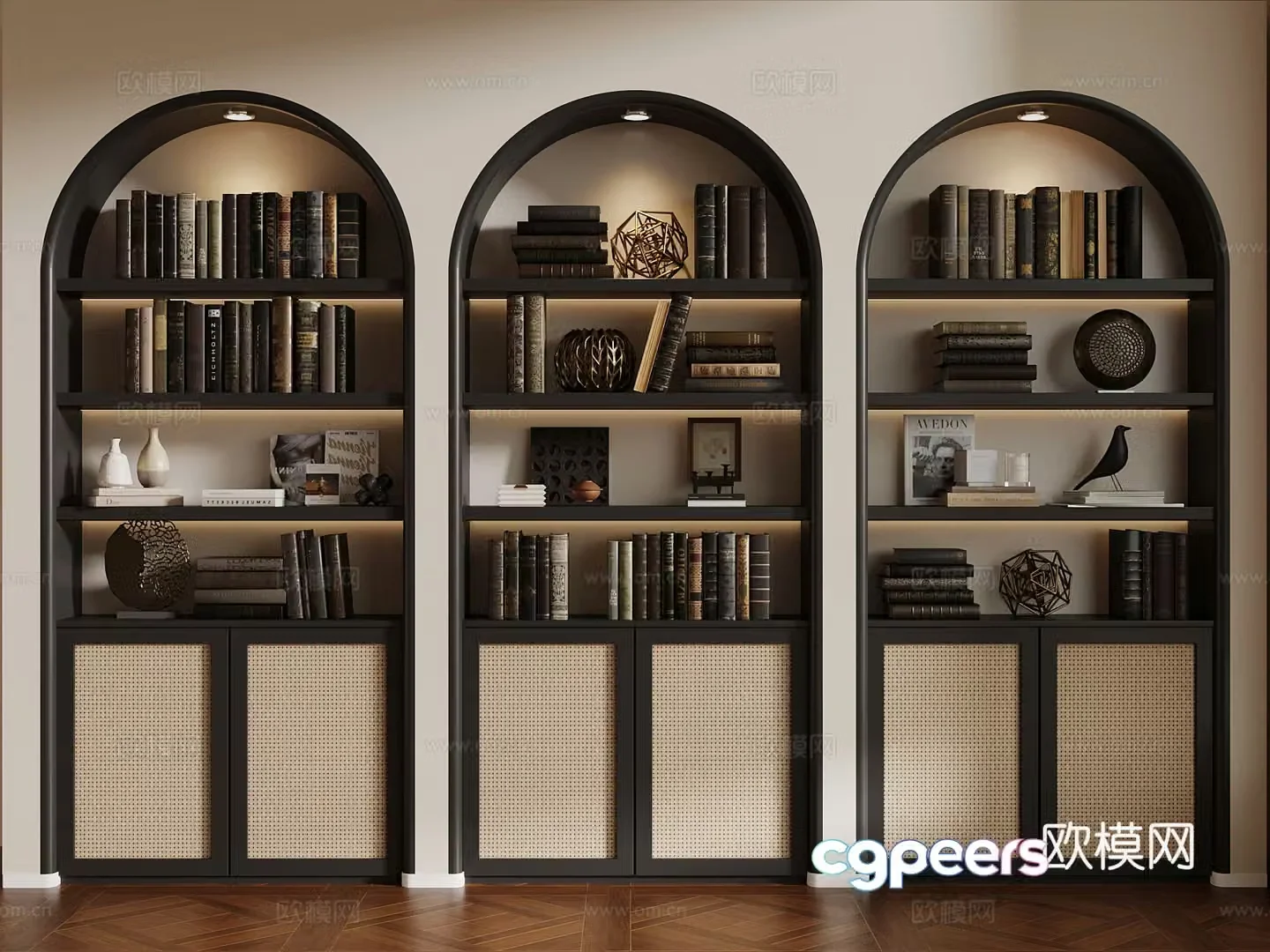 Bookcase French bookcase shelf 3D model