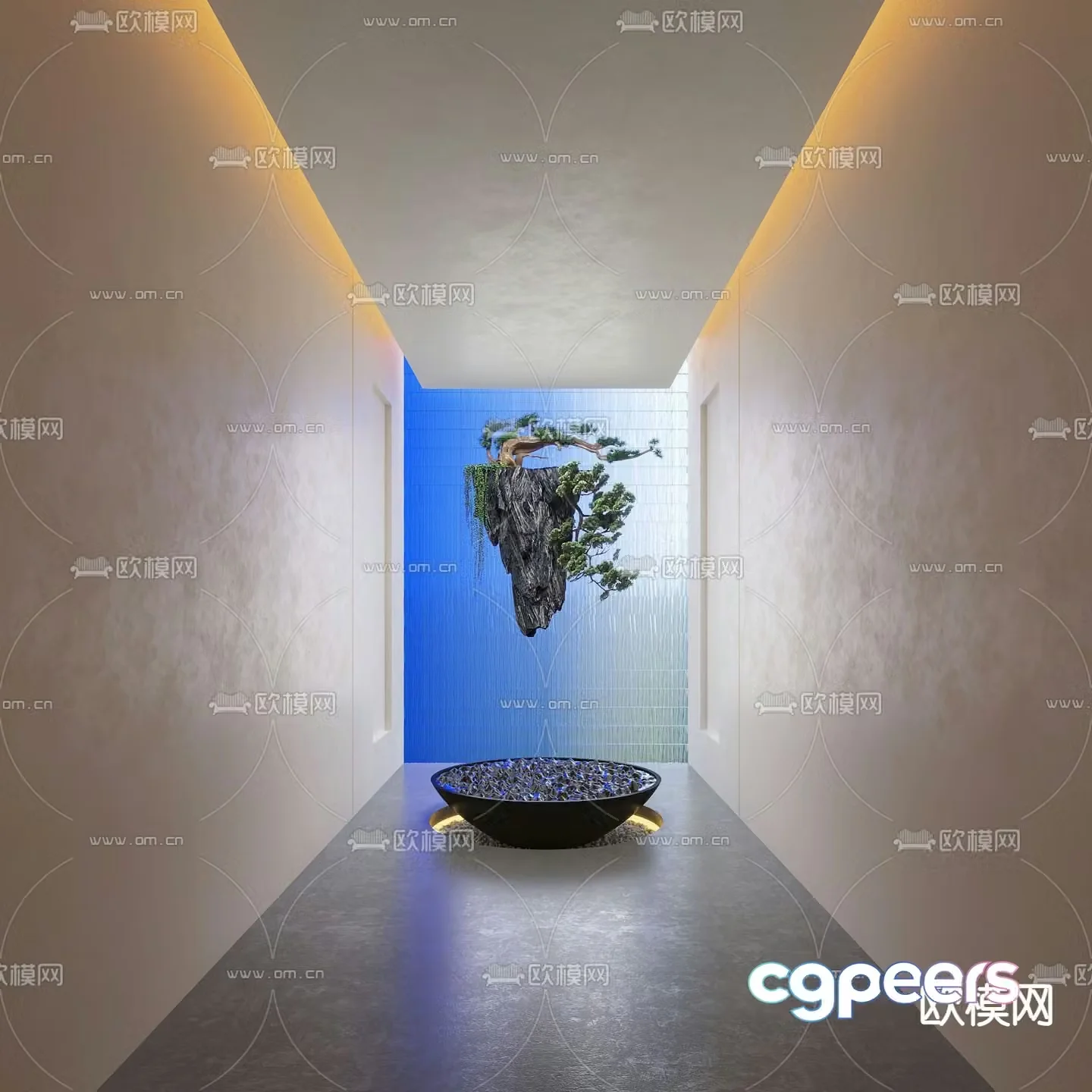 Modern landscape sketch 3d model