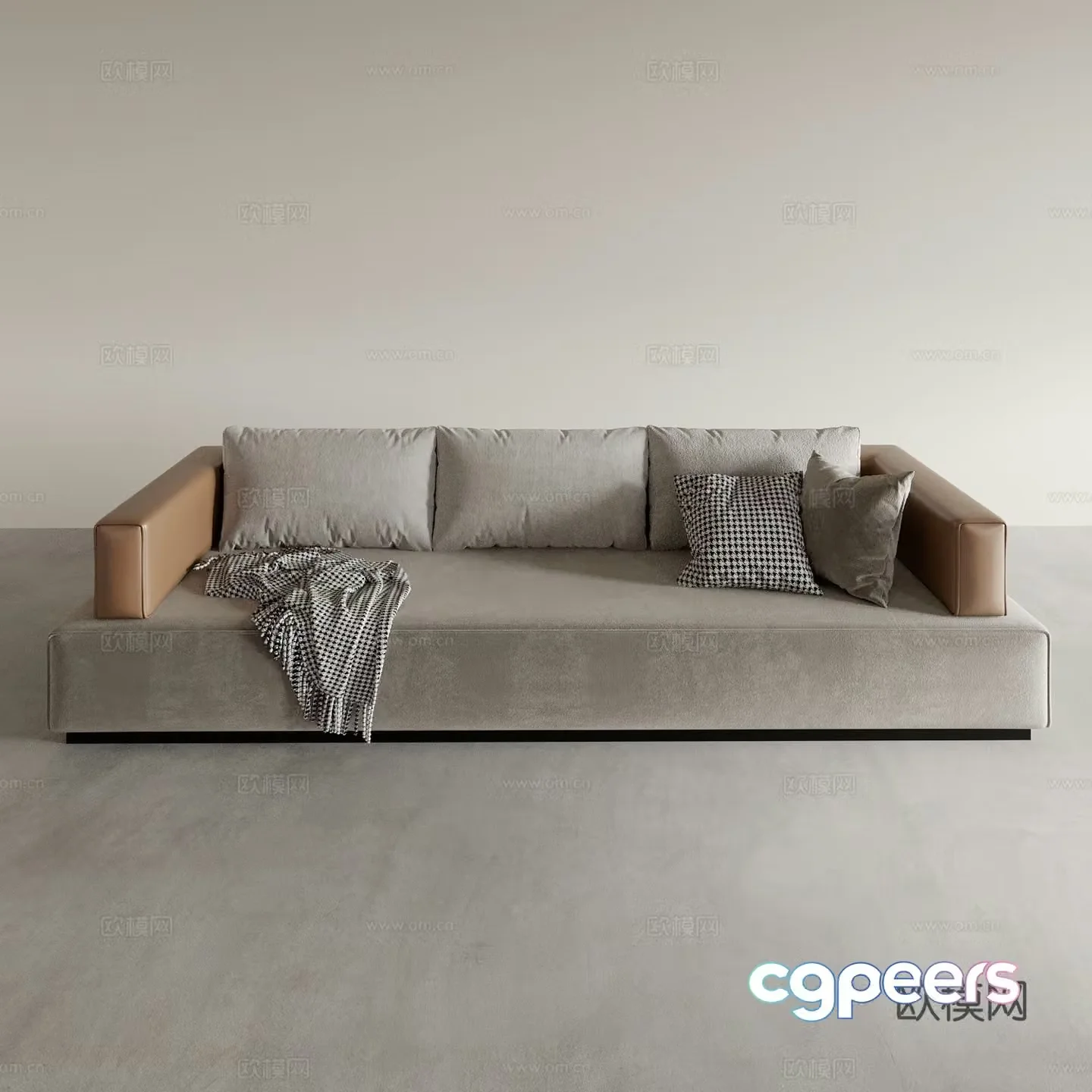 Modern three-seat sofa 3d model